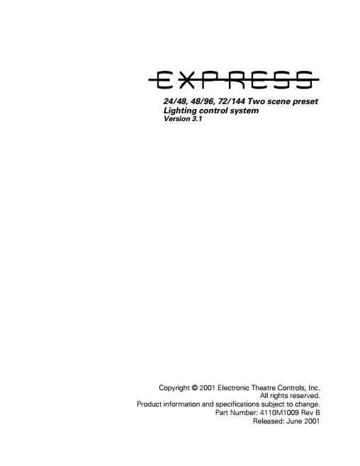 Express ECT Light Board Manual