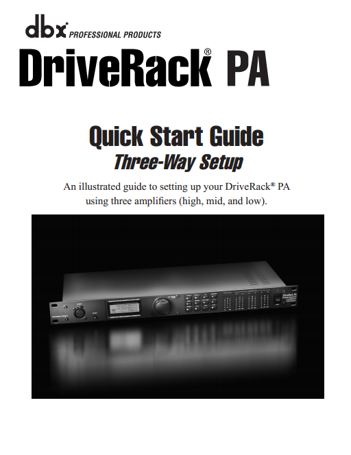 DriveRack PA Speaker Control System Manual