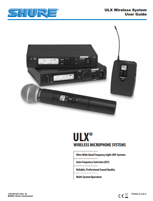 Shure ULX Microphone Manual