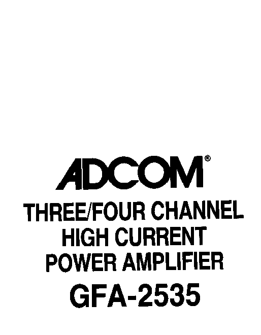 ADCOM GFA-2535 Manual