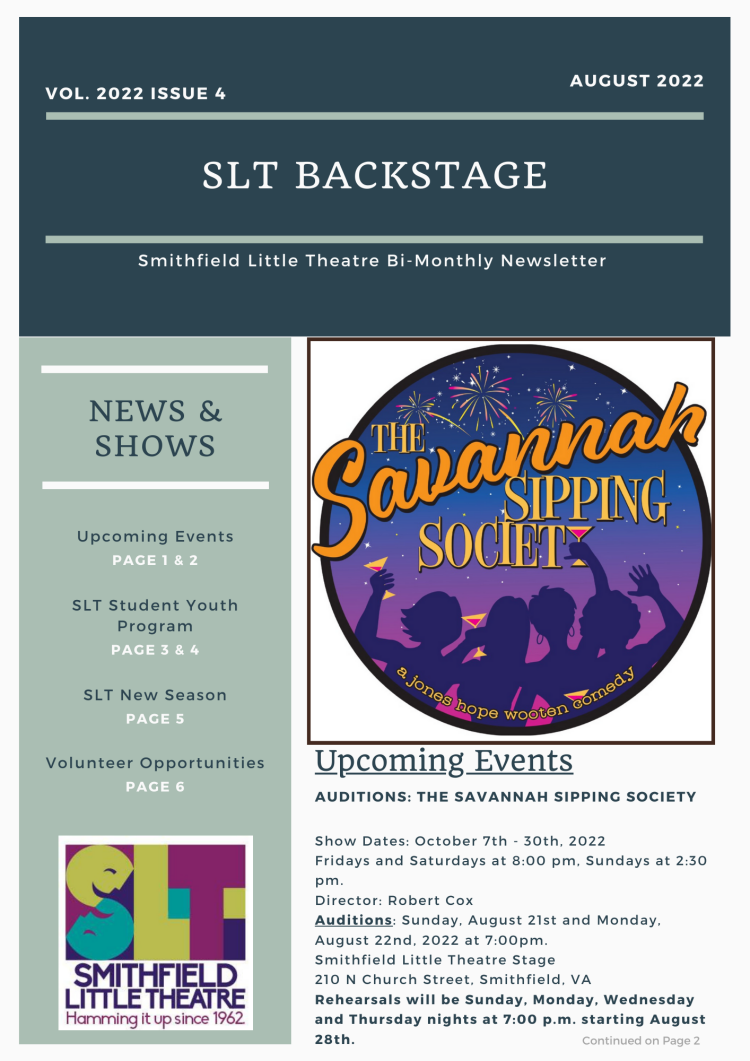 SLT Backstage Newsletter